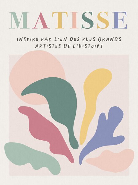 Festmény reprodukció Danish Pastel Cut Out Abstract Pattern (1/3) - Henri Matisse Inspiré, (30 x 40 cm)