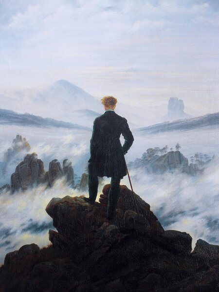 Festmény reprodukció Wanderer Above the Sea Fog (Vintage Masterpiece) - Caspar David Friedrich, (30 x 40 cm)