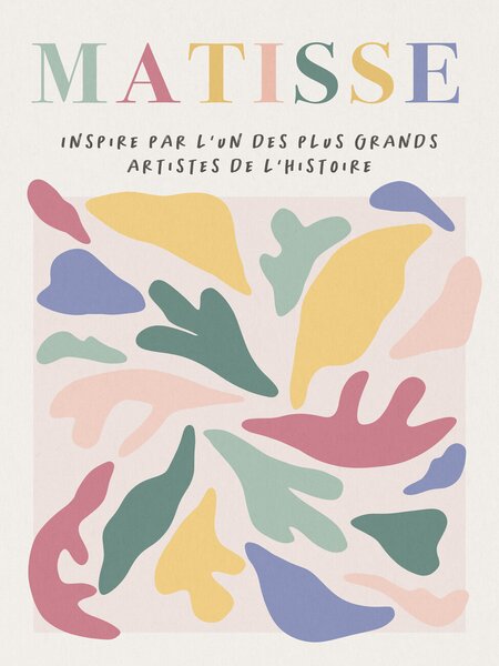 Festmény reprodukció Danish Pastel Cut Out Abstract Pattern (3/3) - Henri Matisse Inspiré, (30 x 40 cm)
