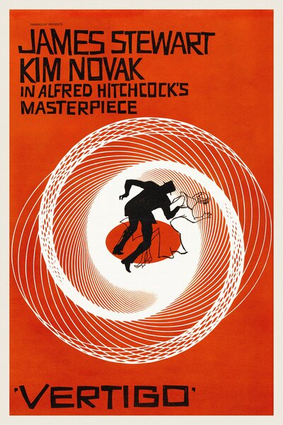 Festmény reprodukció Vertigo, Alfred Hitchcock (Vintage Cinema / Retro Movie Theatre Poster / Iconic Film Advert), (26.7 x 40 cm)