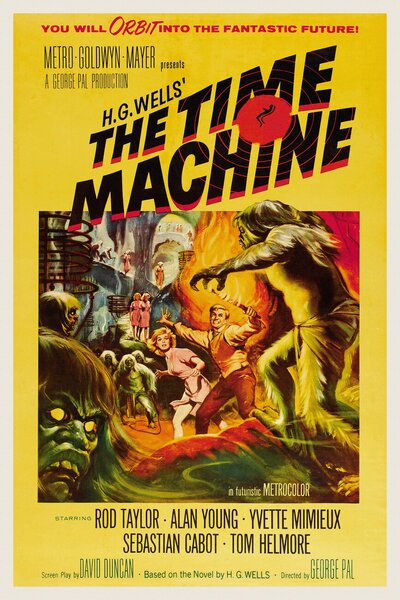Festmény reprodukció Time Machine, H.G. Wells (Vintage Cinema / Retro Movie Theatre Poster / Iconic Film Advert), (26.7 x 40 cm)