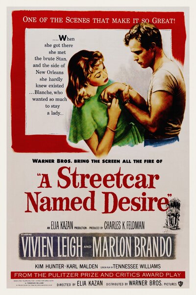 Festmény reprodukció A Streetcar Named Desire / Marlon Brando (Retro Movie), (26.7 x 40 cm)