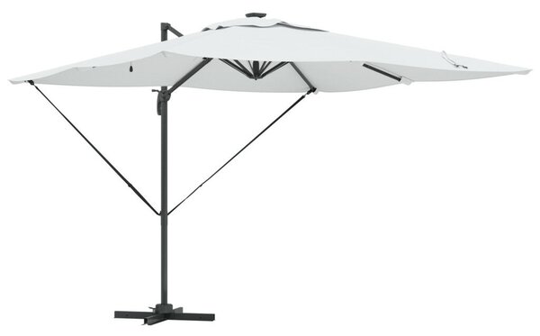 Konzolos Roma napernyő LED-del Homok 286x285x270 cm Alumínium