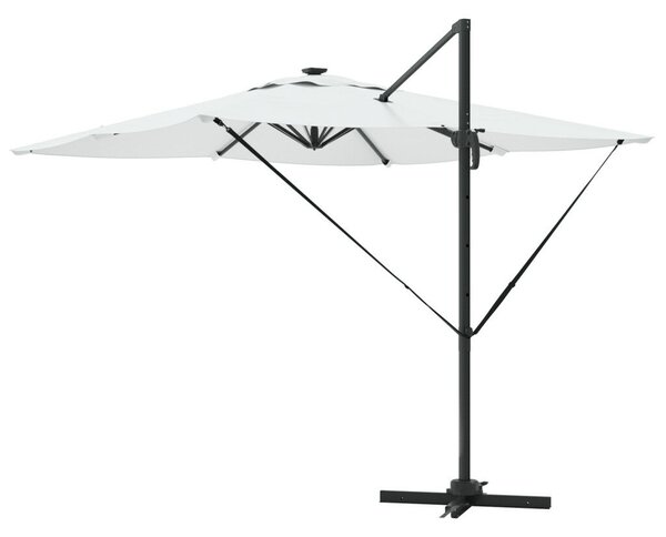 Konzolos Roma napernyő LED-del Homok 286x285x270 cm Alumínium