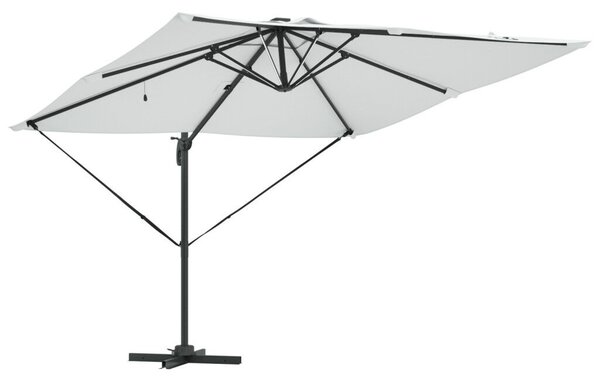 Konzolos Roma napernyő LED-del Homok 286x285x270 cm Alumínium