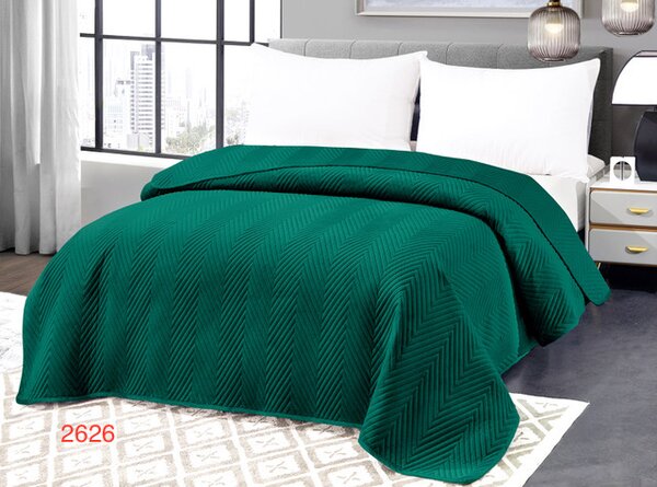 ARROW VELVET zöld bársony ágytakaró mintával Méret: 220 x 240 cm