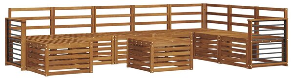 VidaXL Szegmentált kanapé szett 9 pcs Természetes Tömör Akácfa