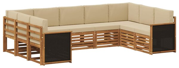 VidaXL Szegmentált kanapé szett párnával 7 pcs Természetes