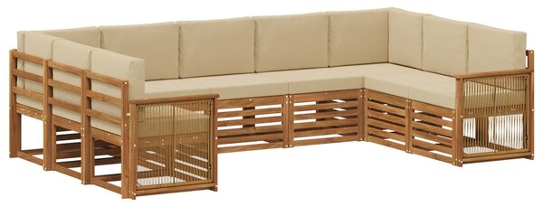 VidaXL Szegmentált kanapé szett párnával 7 pcs Természetes