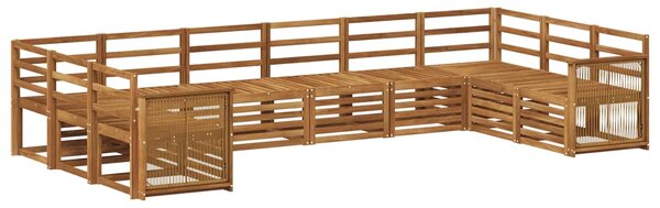 VidaXL Szegmentált kanapé szett 7 pcs Természetes Tömör Akácfa