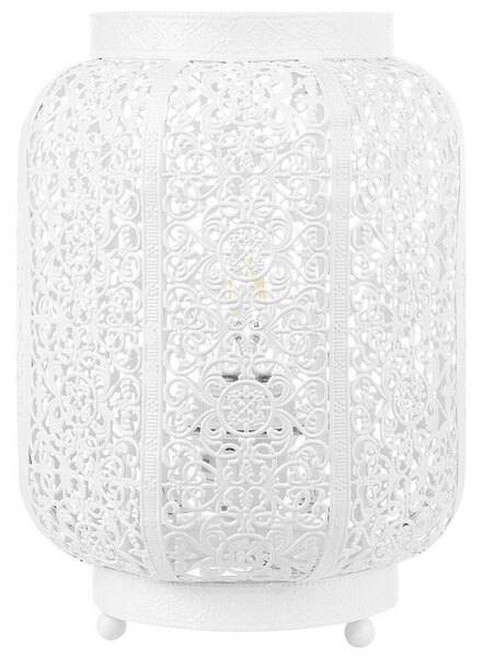 Marokkói fehér fém asztali lámpa 27 cm SOMES