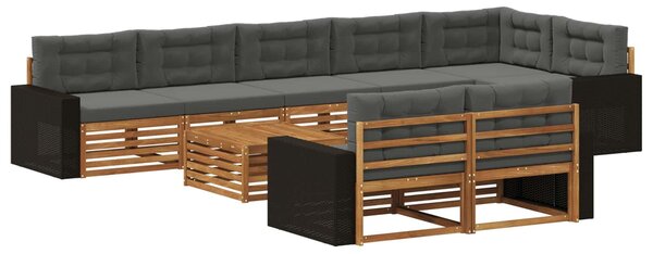 VidaXL Kültéri kanapé szett párnával 9 pcs