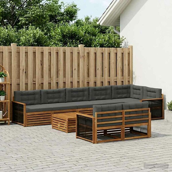 VidaXL Kültéri kanapé szett párnával 9 pcs