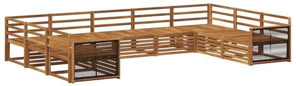 VidaXL Kültéri kanapé szett 9 pcs Természetes Tömör Akácfa