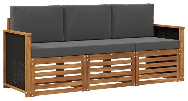 VidaXL Ülőgarnitúrák párnával 3 pcs Tömör Akácfa