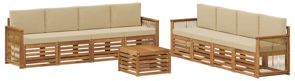 VidaXL Ülőgarnitúrák párnával 9 pcs Tömör Akácfa