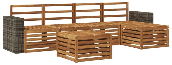 VidaXL Kültéri kanapé szett 6 pcs Természetes