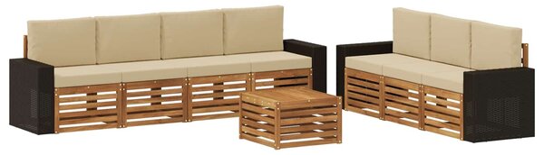 VidaXL Ülőgarnitúrák párnával 8 pcs Tömör Akácfa