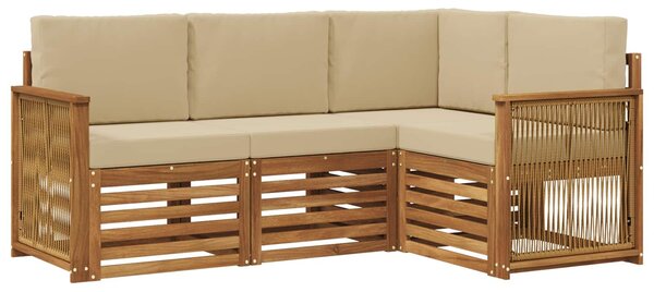 VidaXL Ülőgarnitúrák párnával 4 pcs Tömör Akácfa