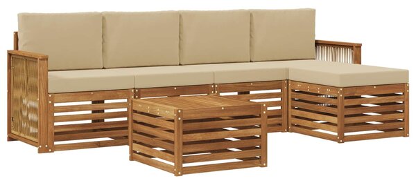 VidaXL Kültéri kanapé szett párnával 6 pcs Természetes és bézs