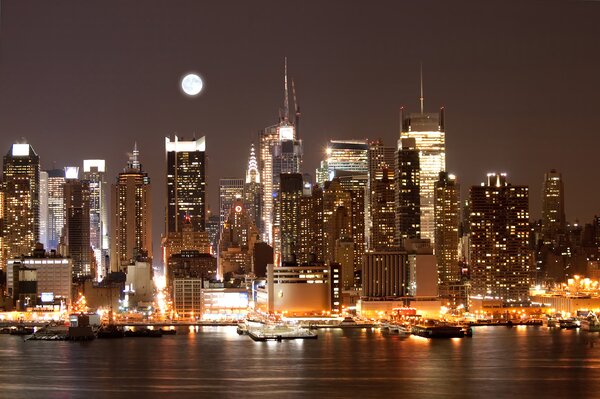 Fotótapéta New York-i vízpart, Városok és országok fotótapéta, u57923 : Uwalls.hu