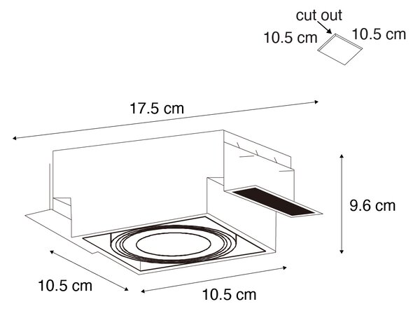 Beépített reflektor fehér GU10 AR70 keret nélküli - Oneon