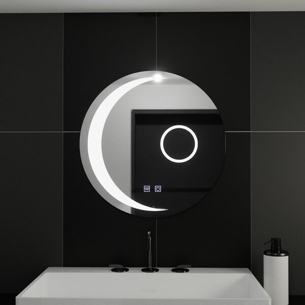 Kerek LED tükör, 80cm, Orbis Touch, páramentesítő rendszer, fényerő-szabályozható, E31S/80X80