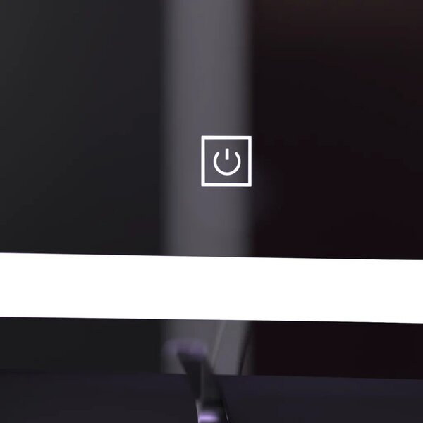 Kerek LED tükör, 90 cm, Orizzonte fekete keret, Basic Touch