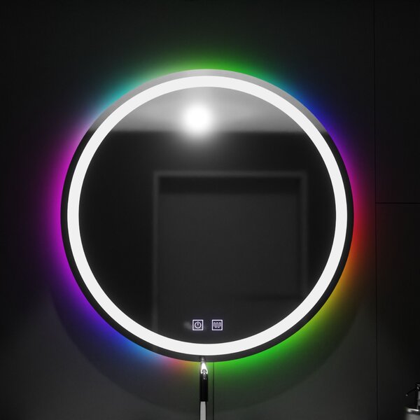 Kerek LED tükör 60cm, Spectrum Touch, RGB, Páramentesítő rendszer