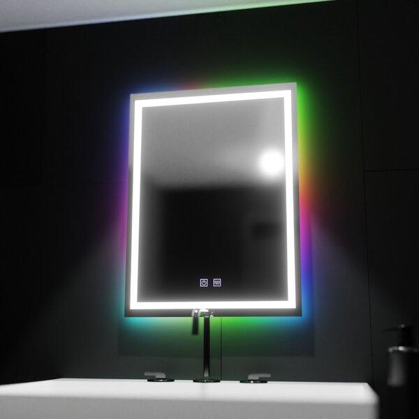 Téglalap alakú LED tükör 60x80cm, Spectrum Touch, RGB, páramentesítő rendszer