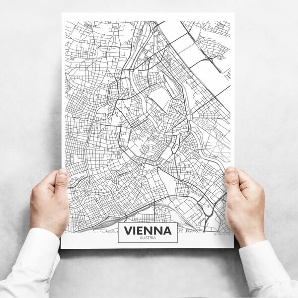 Fali dekoráció - Map of Vienna II