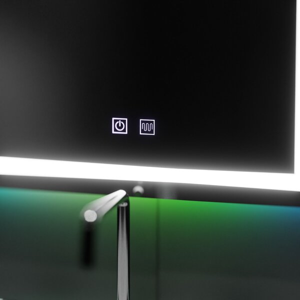 Téglalap alakú LED tükör 60x80cm, Spectrum Touch, RGB, páramentesítő rendszer