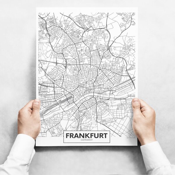 Fali dekoráció - Map of Frankfurt