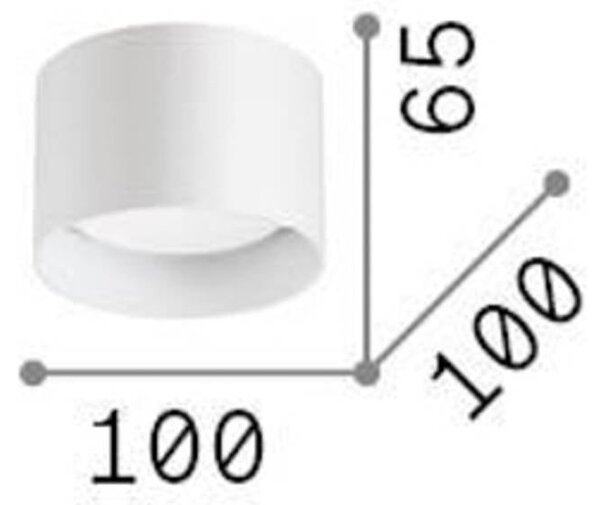 Ideal lux Ideal Lux lefelé világító Spike Kerek, réz színű, alumínium, Ø 10 cm, Réz, Nappali / Étkező, Alumínium, Modern