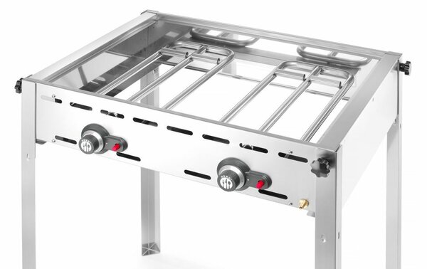 Hendi Green Fire grillsütő, 2 égővel, Profi Termékcsalád, 2 Rozsdamentes acél GN 1/1 grillsütő rács, 11,6kW, 740x612x(H)825mm