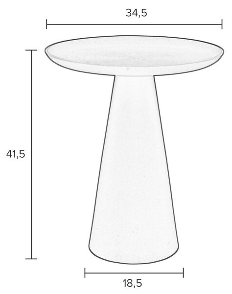 White Label Sötétkék fém oldalasztal WLL RINGAR 34,5 cm