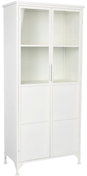 White Label Fehér fém vitrin WLL Miya 150 x 68 cm