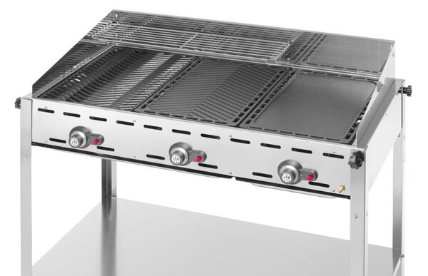 Green Fire grillsütő, 3 égővel, HENDI, Profi Termékcsalád, 17,4kW, 1078x612x(H)825mm