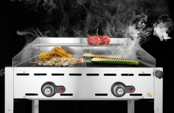 Hendi Green Fire grillsütő, 2 égővel, Profi Termékcsalád, 2 Rozsdamentes acél GN 1/1 grillsütő rács, 11,6kW, 740x612x(H)825mm