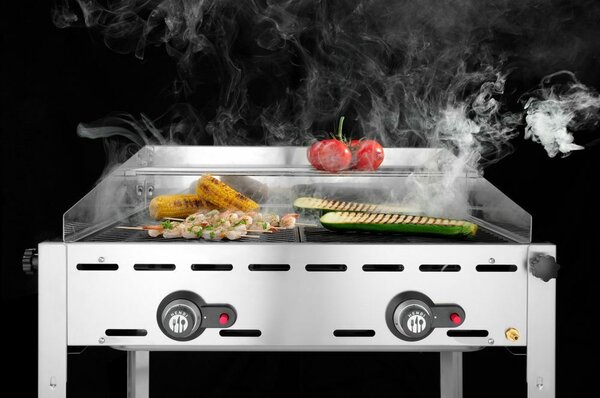 Hendi Green Fire grillsütő, 2 égővel, Profi Termékcsalád, 2 Rozsdamentes acél GN 1/1 grillsütő rács, 11,6kW, 740x612x(H)825mm