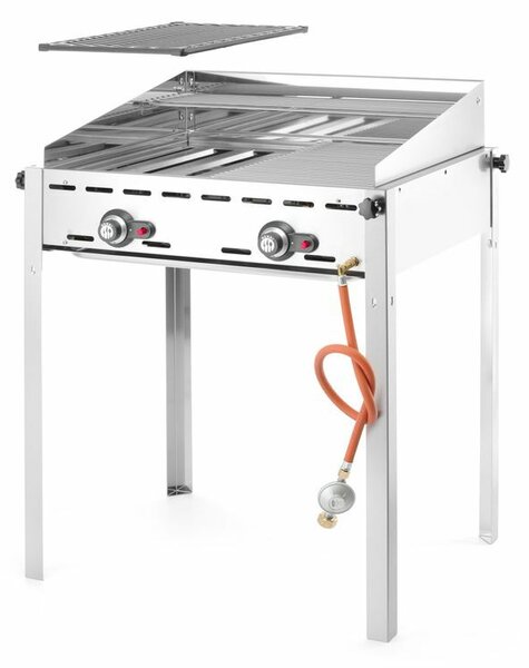 Hendi Green Fire grillsütő, 2 égővel, Profi Termékcsalád, 2 Rozsdamentes acél GN 1/1 grillsütő rács, 11,6kW, 740x612x(H)825mm