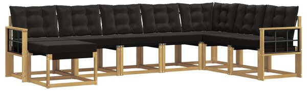 VidaXL Kültéri kanapé szett párnával 8 pcs Fehér és Fekete