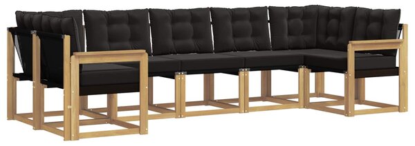 VidaXL Kültéri kanapé szett párnával 7 pcs Fehér és Fekete