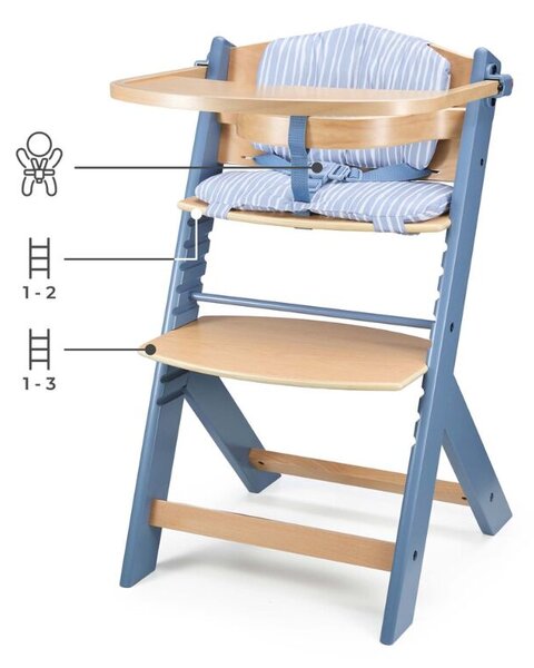 KINDERKRAFT Etetőszék Enock Nordic Breeze párnával