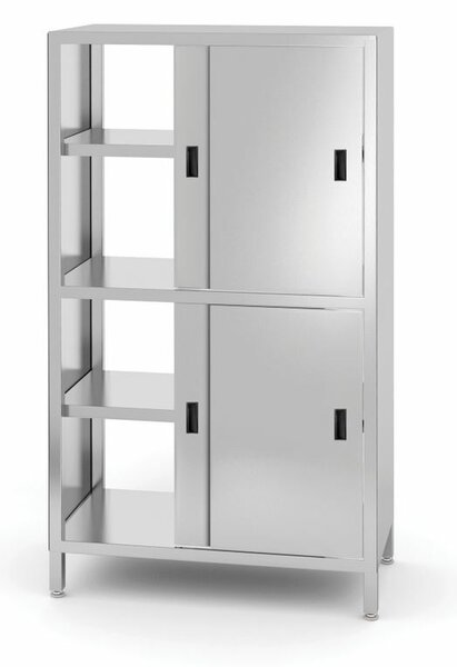 Tányértároló szekrény válaszfalakkal és tolóajtókkal – csavarozott, HENDI, Kitchen Line, 1000x600x(H)1800mm
