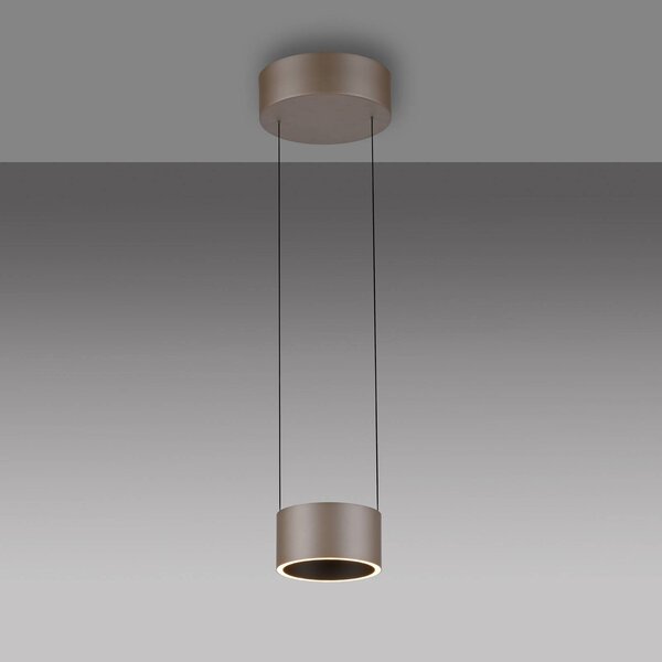 PURE Clipse LED függő lámpa, bronz színű, Ø 20 cm, CCT, 2 izzós, dimmelhető, Bronz / antik sárgaréz, Nappali / Étkező, fém, Modern