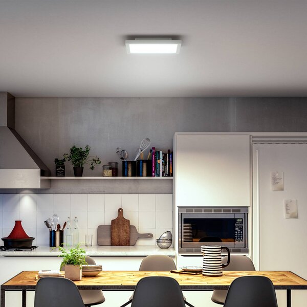Philips Hue LED panel White Ambiance Aurelle, 30x30 cm, fehér, dimmelhető, Fehér / opál, Nappali / Étkező, Alumínium, Modern