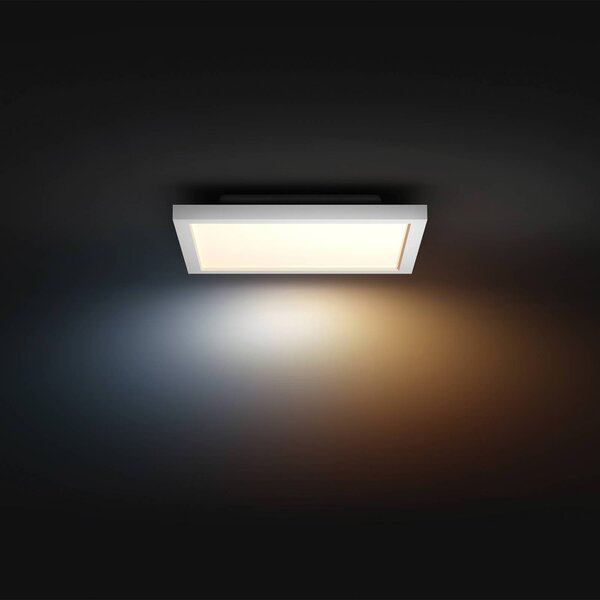 Philips Hue LED panel White Ambiance Aurelle, 30x30 cm, fehér, dimmelhető, Fehér / opál, Nappali / Étkező, Alumínium, Modern