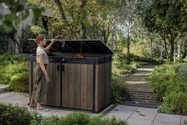 Keter Signature Walnut 2020 literes kerti tároló szekrény - diószín