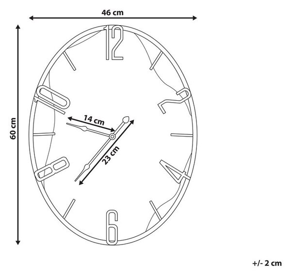 Fali óra MEYNES 46 cm Fém Fekete